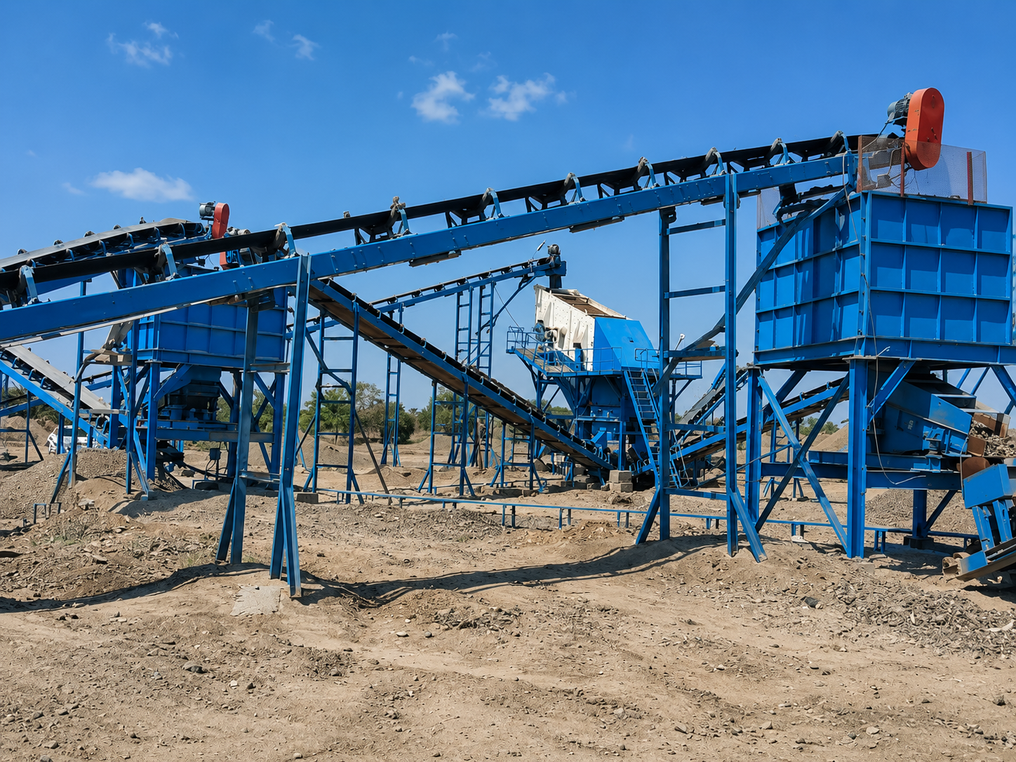 Mining operation with heavy-duty crushing equipment