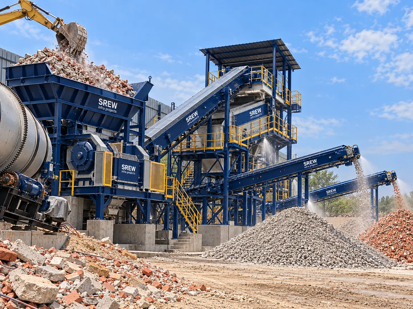 Construction and demolition waste recycling plant built by SREW Projects