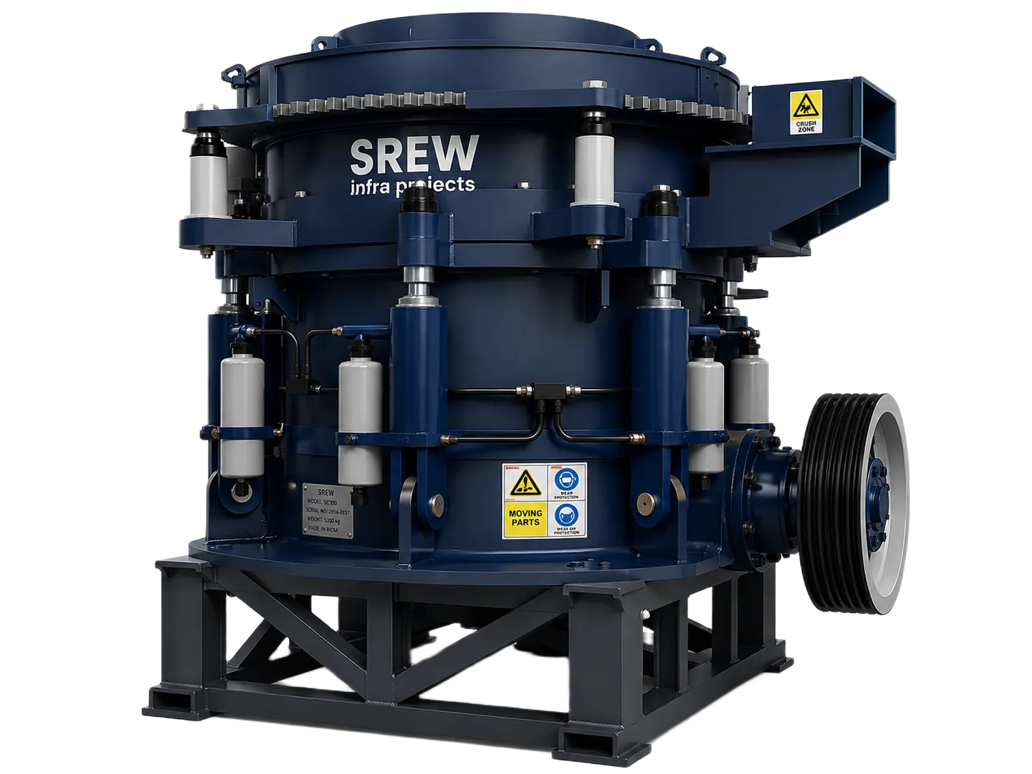 Multi-cylinder hydraulic cone crusher built by SREW Projects