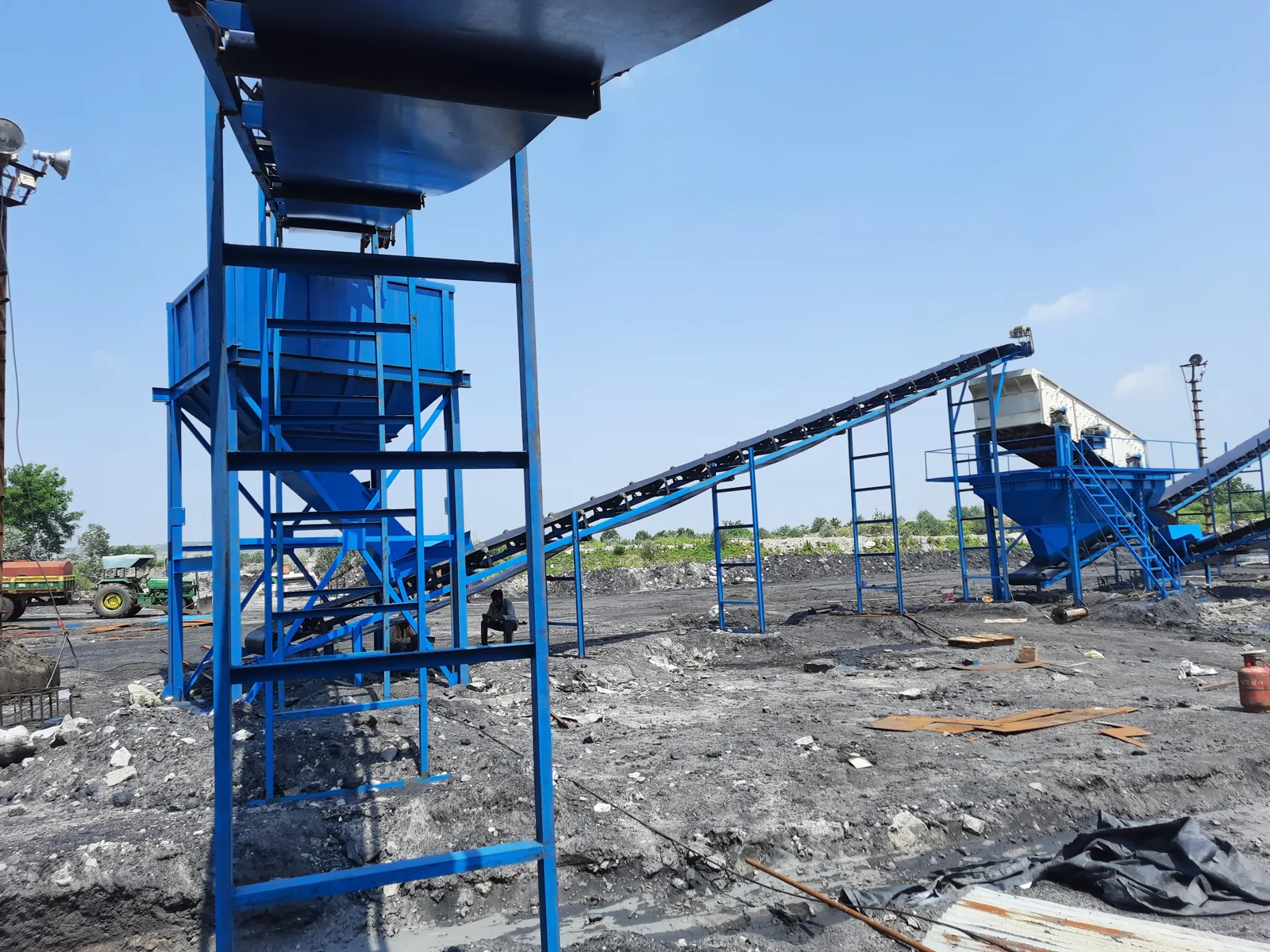 Surge hopper tower at a Telangana crusher plant