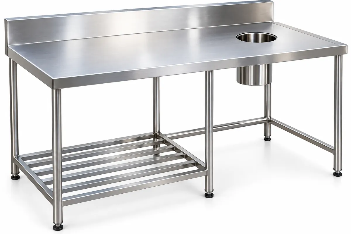SS Dirty Dish Landing Table - stainless steel fabrication by SREW Projects