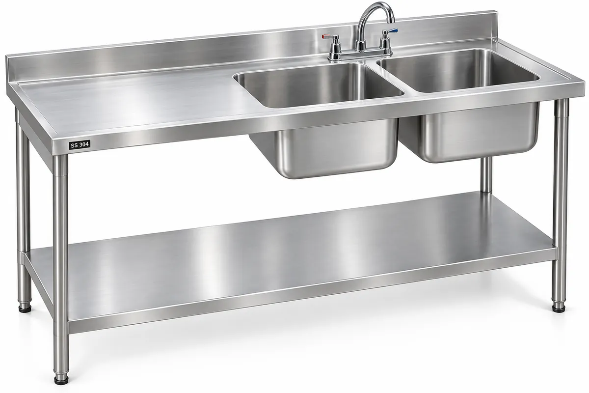 SS Sink Table - stainless steel fabrication by SREW Projects