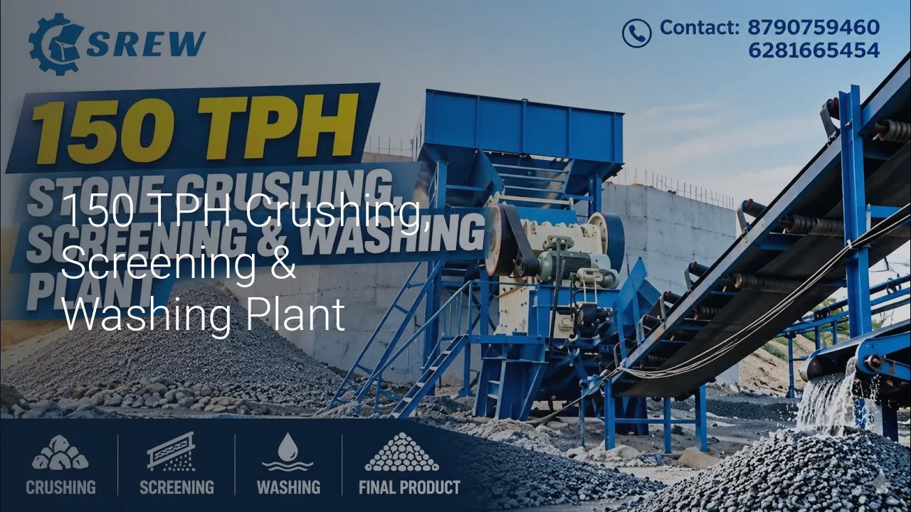 150 TPH Crushing, Screening & Washing Plant - SREW Projects video